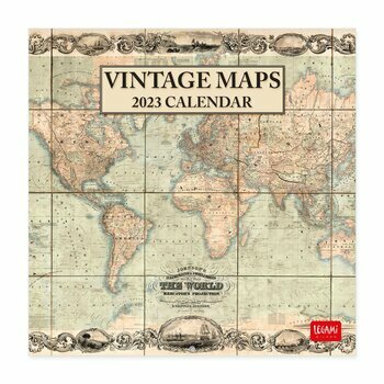 Calendrier Mural 2024 - 18 x 18 cm VINTAGE MAPS