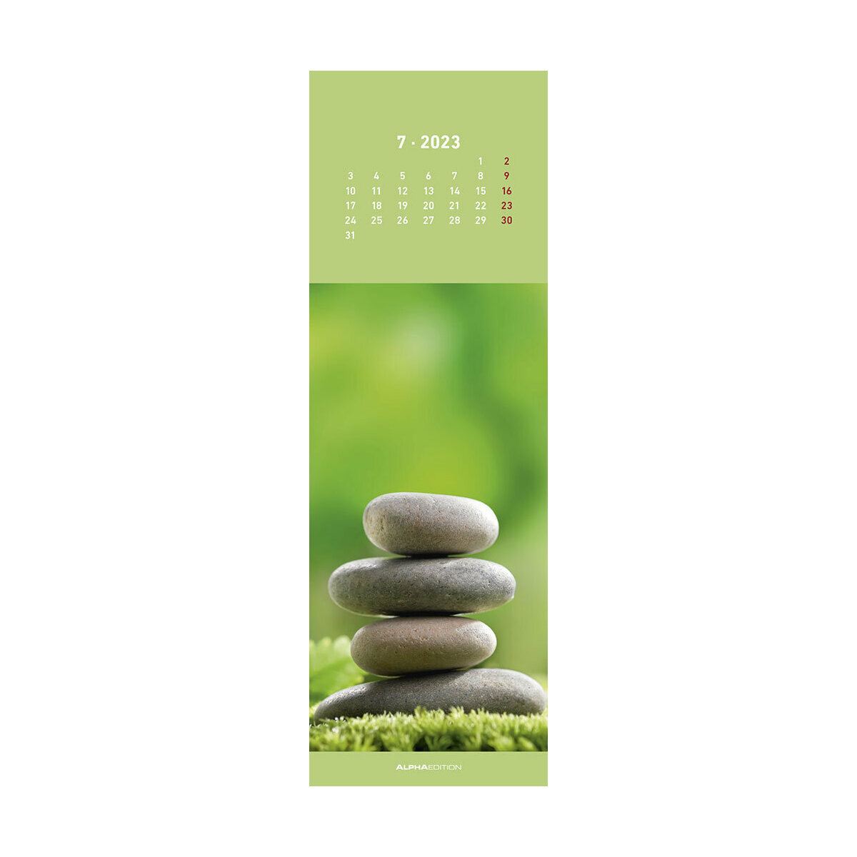 Calendrier marque-page 2024 Zen, 1 mois / page 