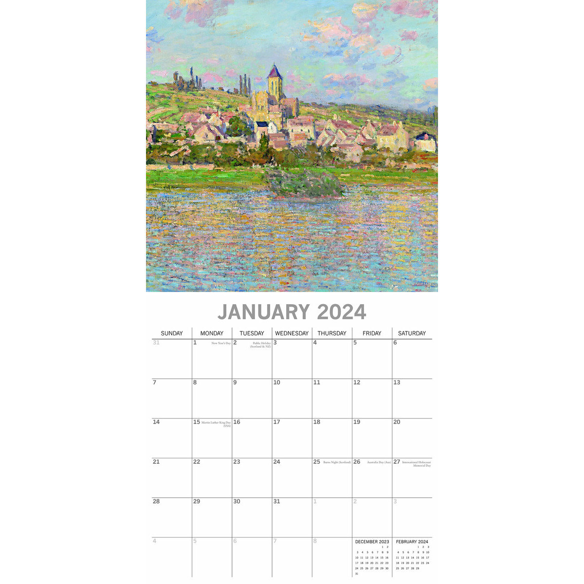 Calendrier 2024 Claude Monet - 15.5 x 18 cm