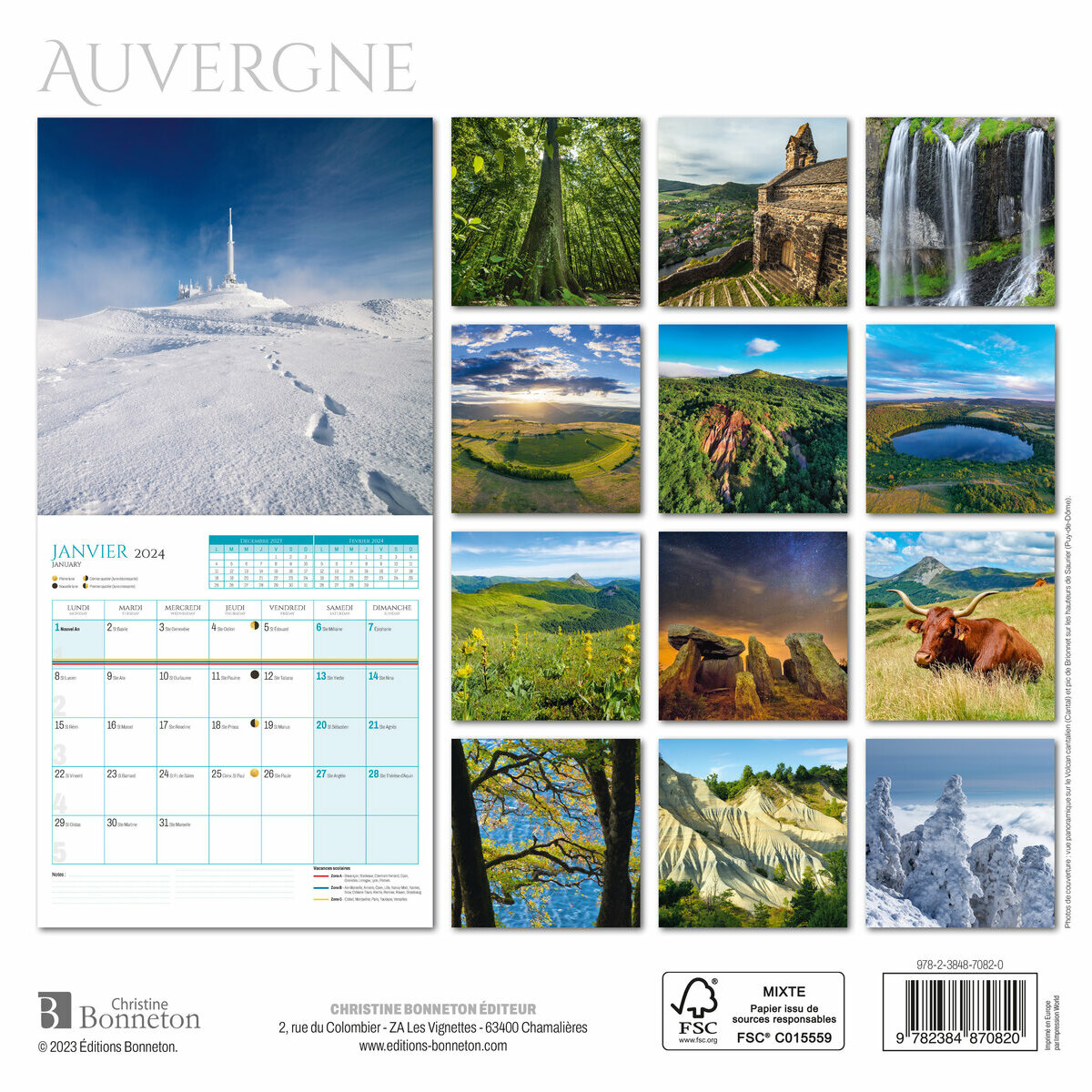 Calendrier chevalet 2024 - Auvergne Volcanique