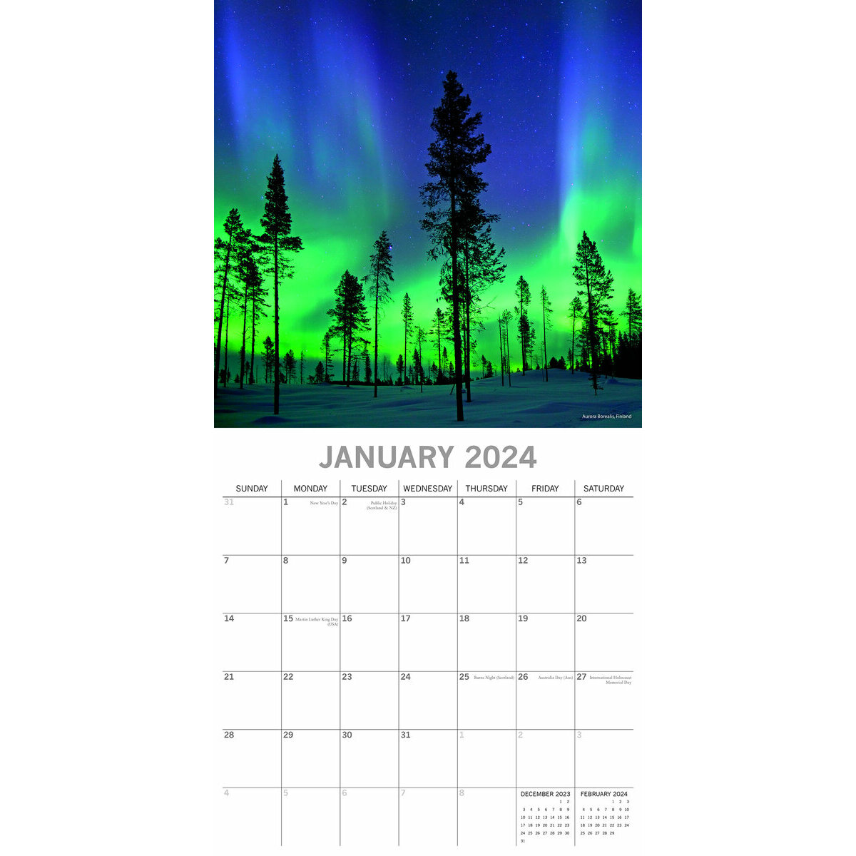 Calendrier illustré Paysages magiques 2024, L 594 x H 420 mm