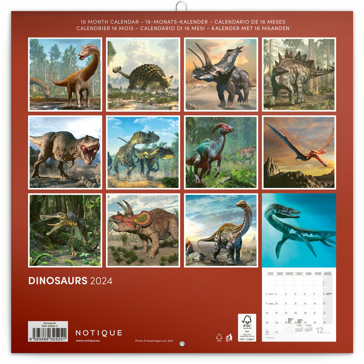 Calendrier 2024 spécial dinosaures