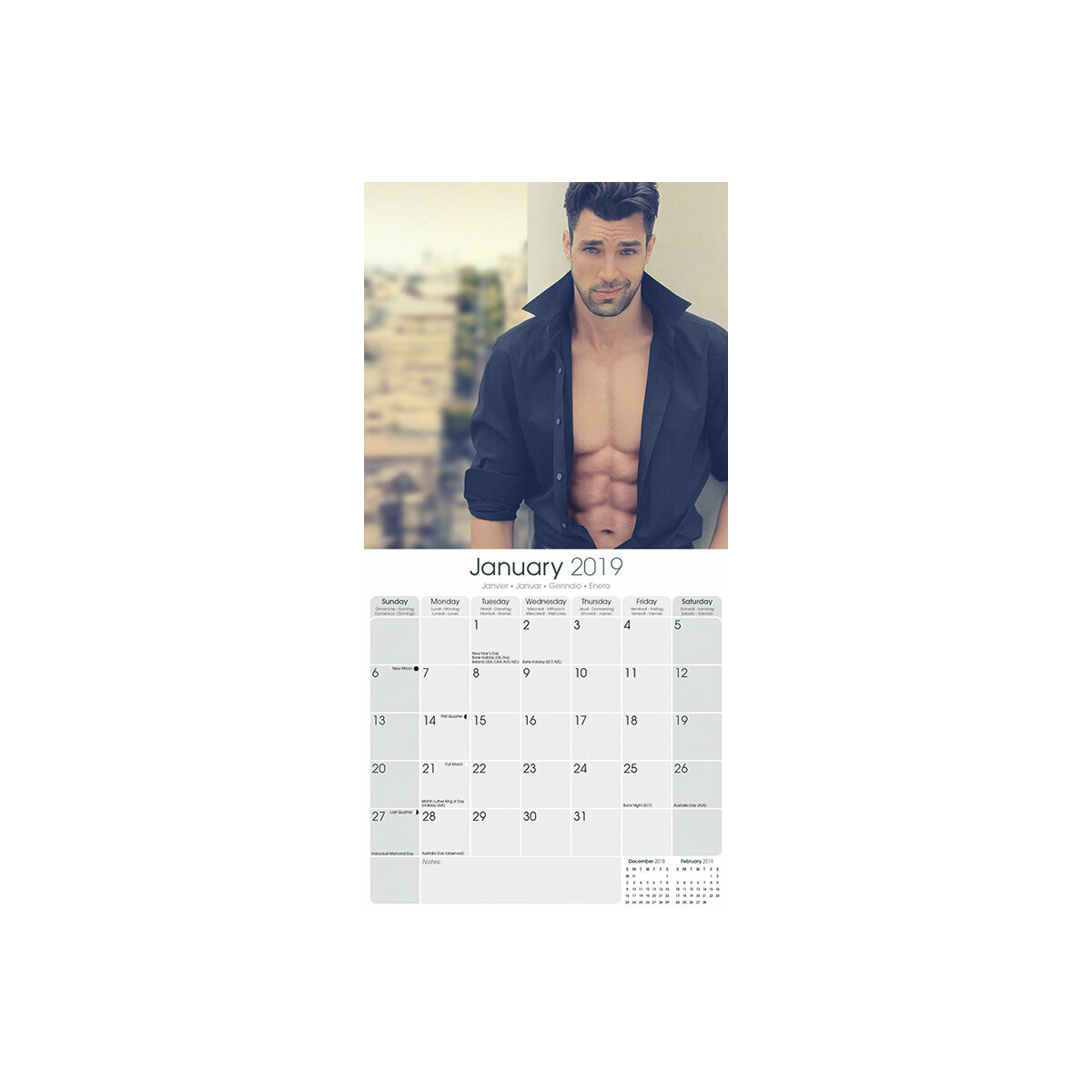 Calendrier 2019 Sexy Homme