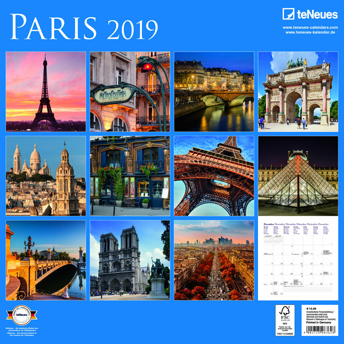 calendrier paris 2019