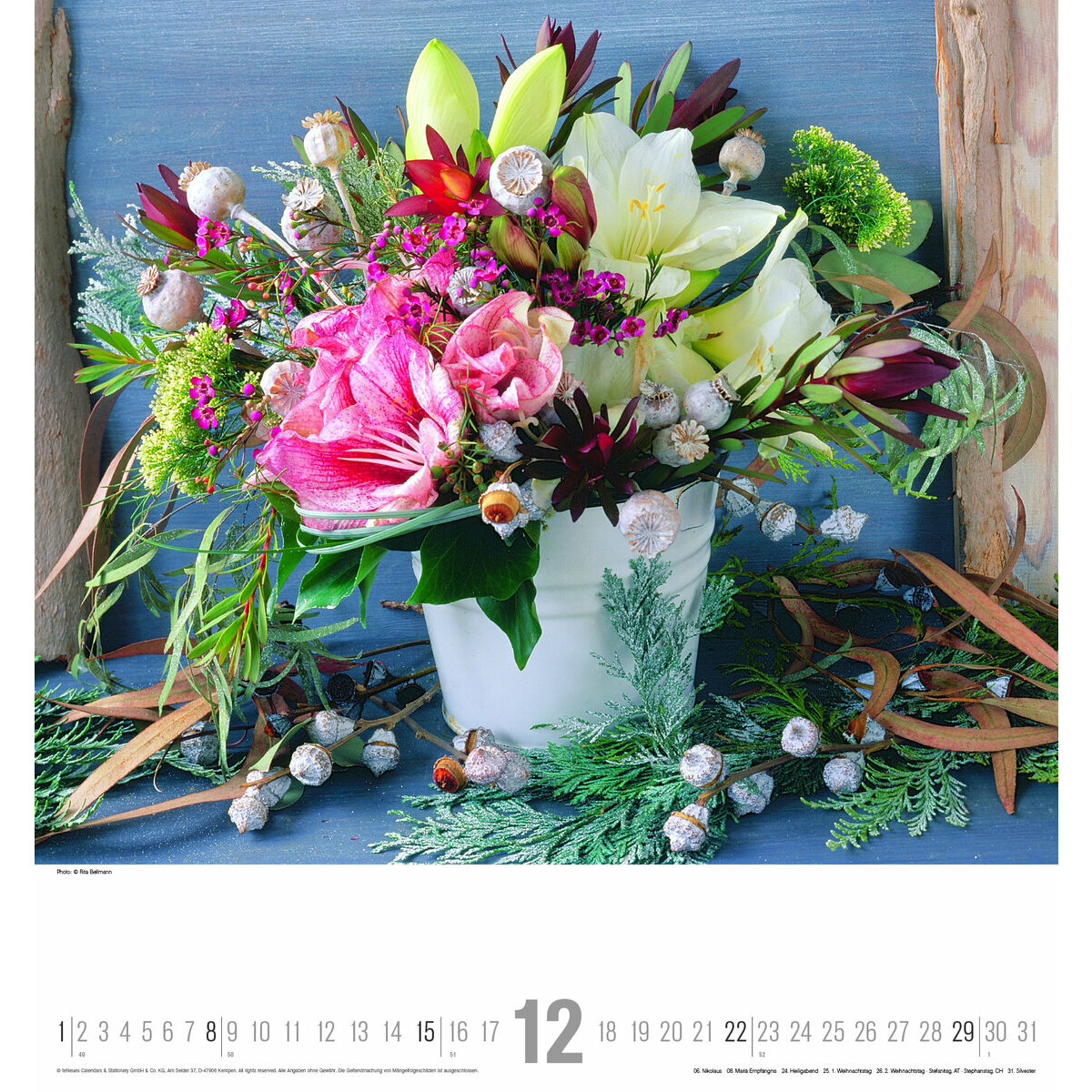 Maxi Calendrier 2019 Art Et Photo Bouquet De Fleurs