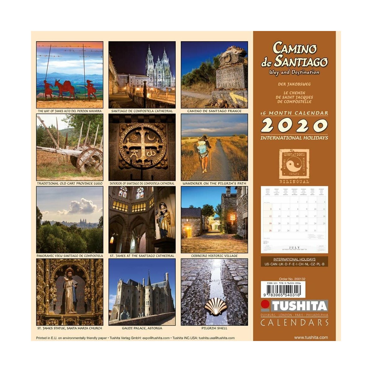 Calendrier 2020 Saint Jacques de compostelle