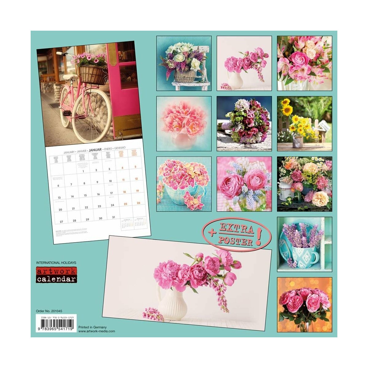 Calendrier 2020 Bouquets De Fleurs Du Jardin Avec Poster Offert