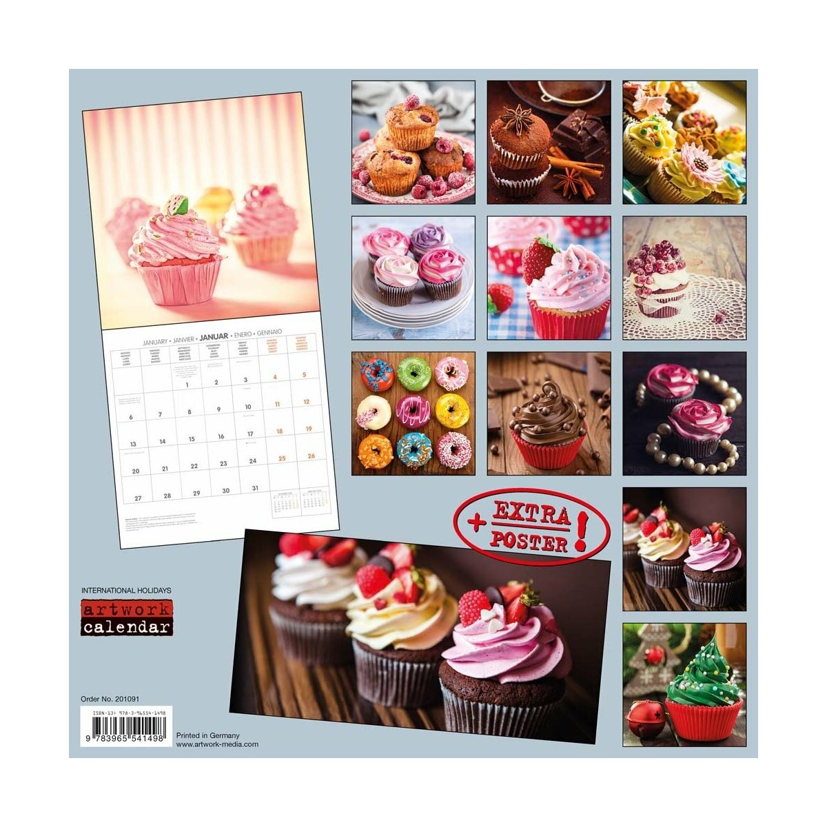 Calendrier 2020 Muffins et Cupcakes avec poster offert