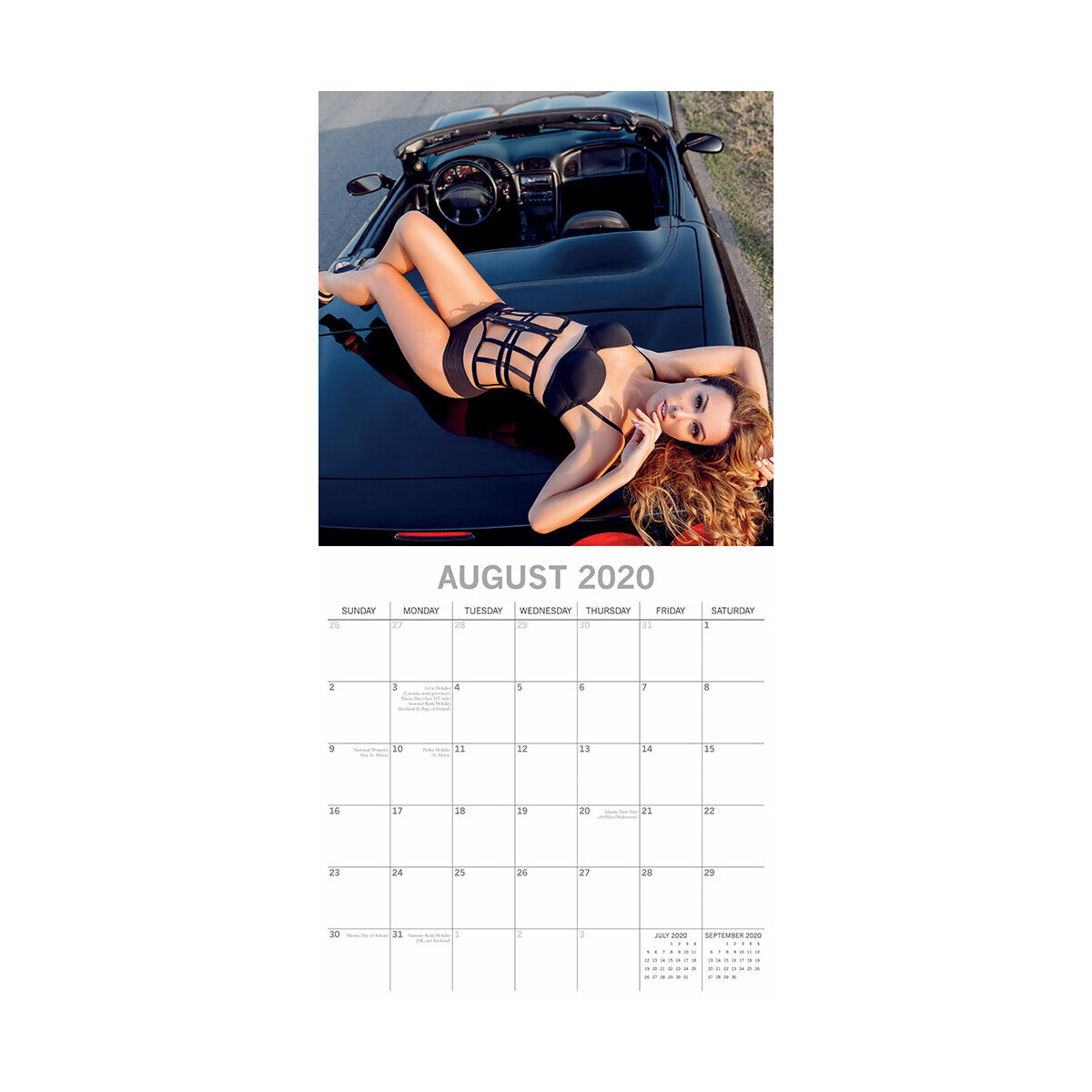 Calendrier 2020 Sexy femme et voiture