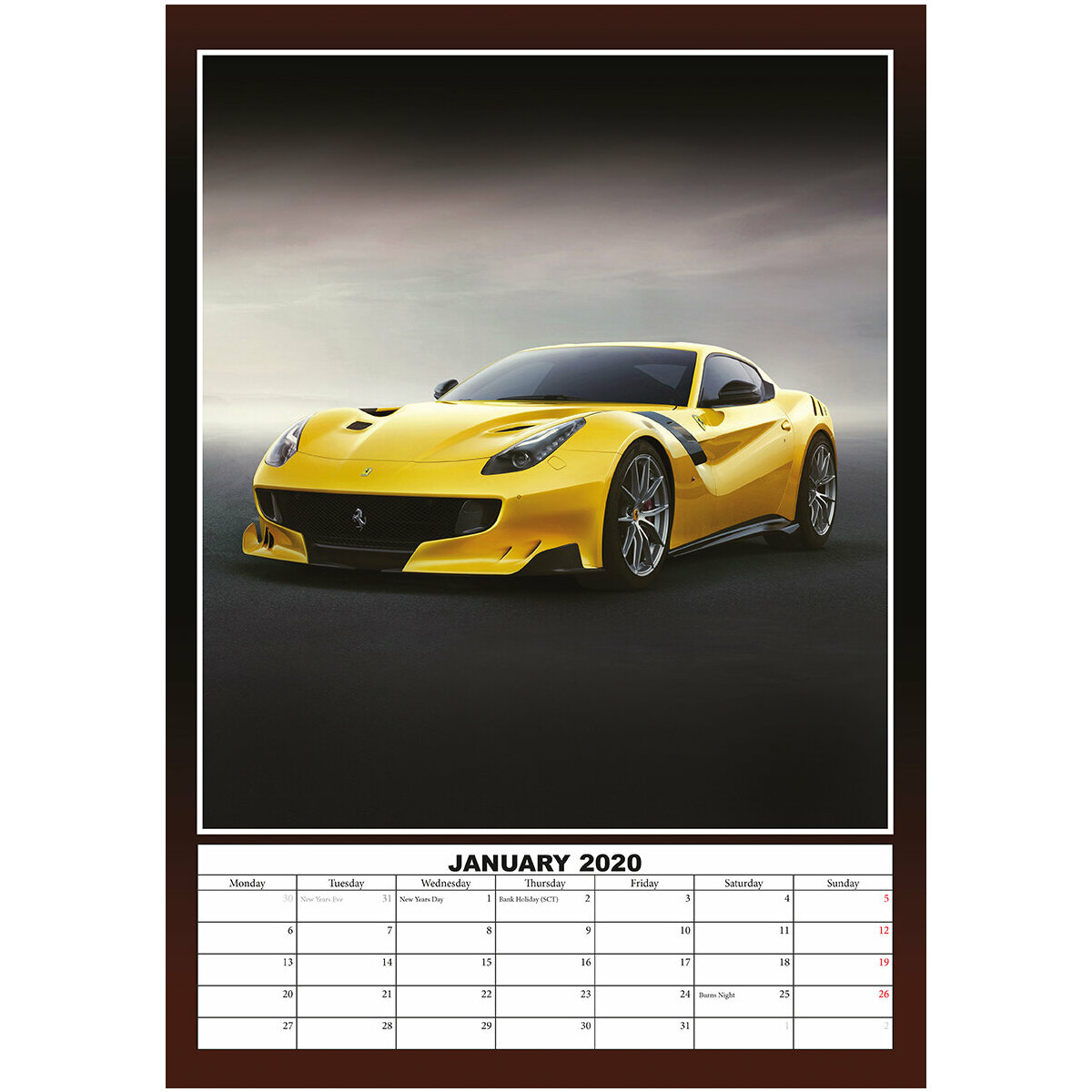 calendrier 2020 Ferrari format A3