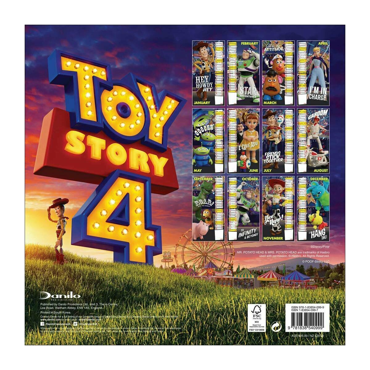 Calendrier 2020 Toy story 4