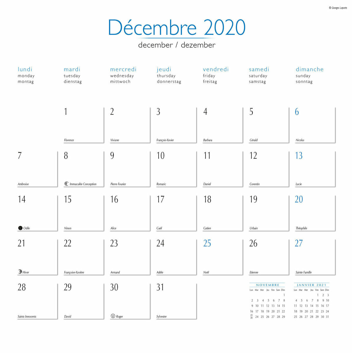 Calendrier 2020 Voilier Laporte - 