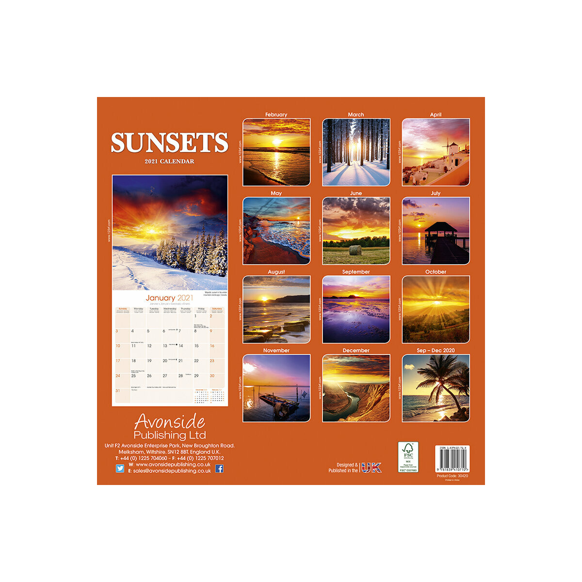 Calendrier 2021 Coucher de soleil