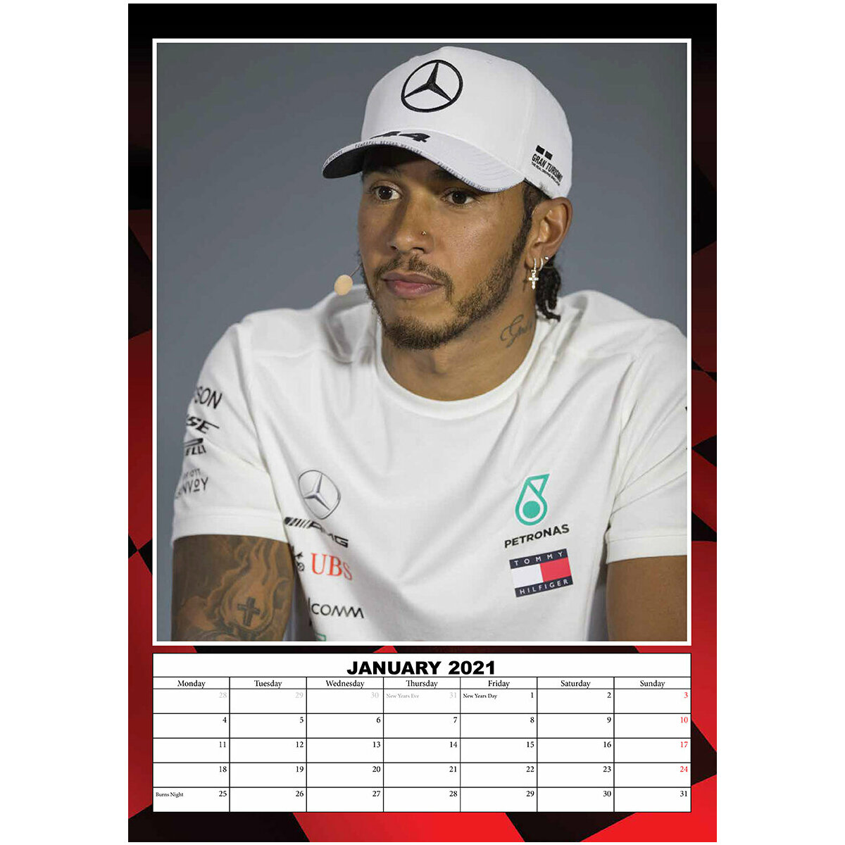 Calendrier 2021 Lewis Hamilton format A3