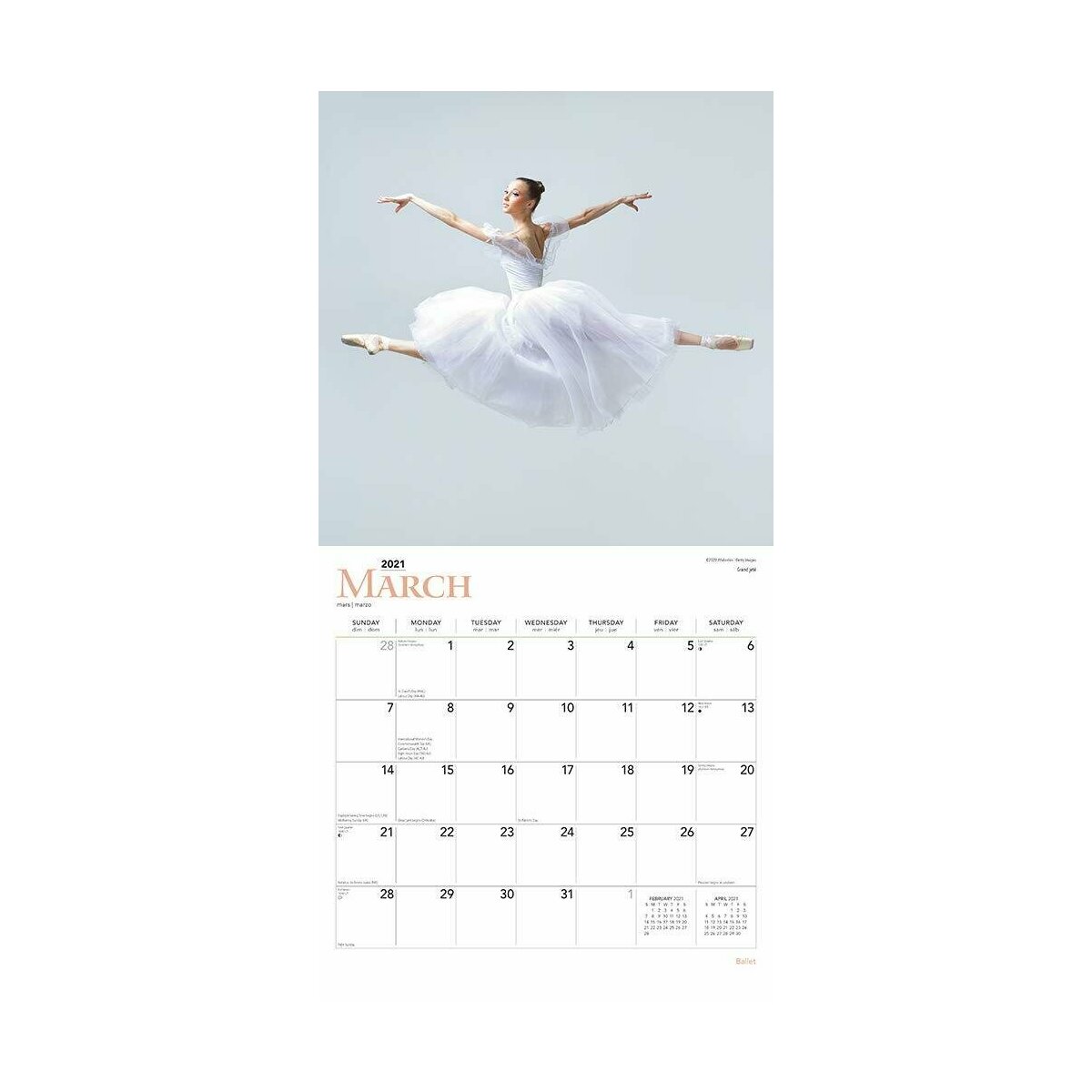 Calendrier Ballet De Danse 2021