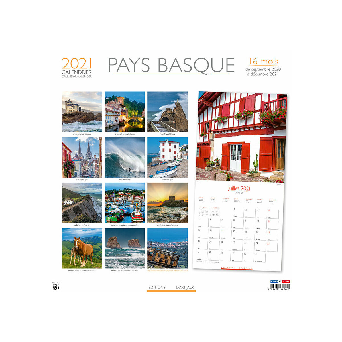 Calendrier 2021 Pays basque chevaux