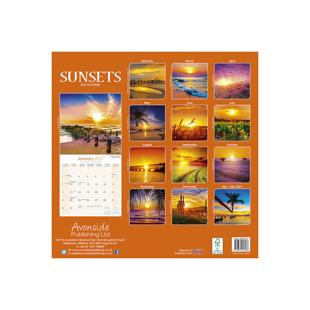 Calendrier 2022 Coucher de soleil