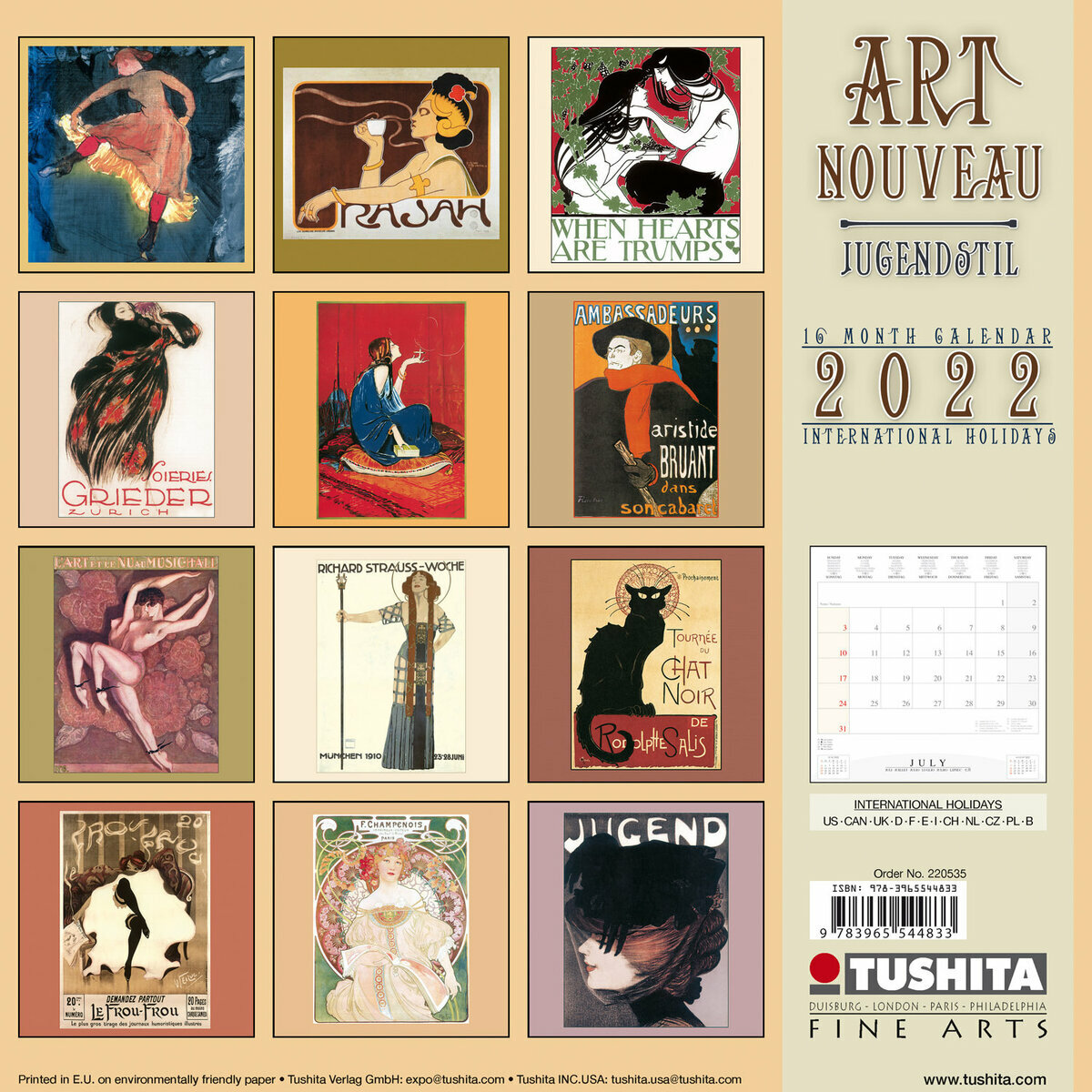  Calendrier  2022  ART  nouveau