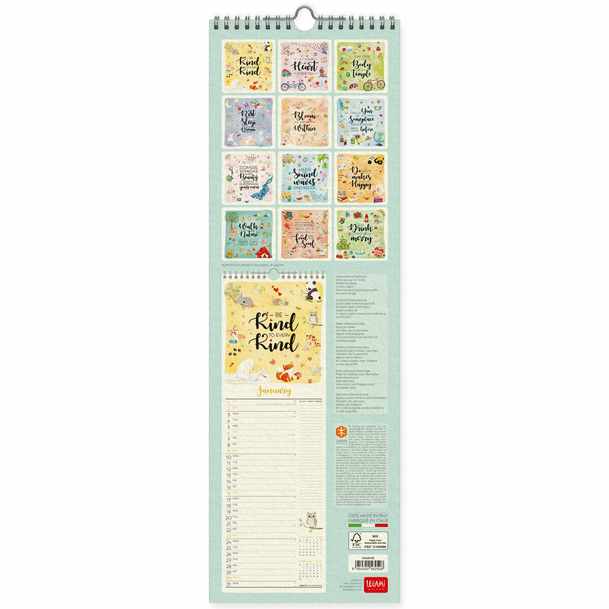 Calendrier Slim 22 Citations Positives