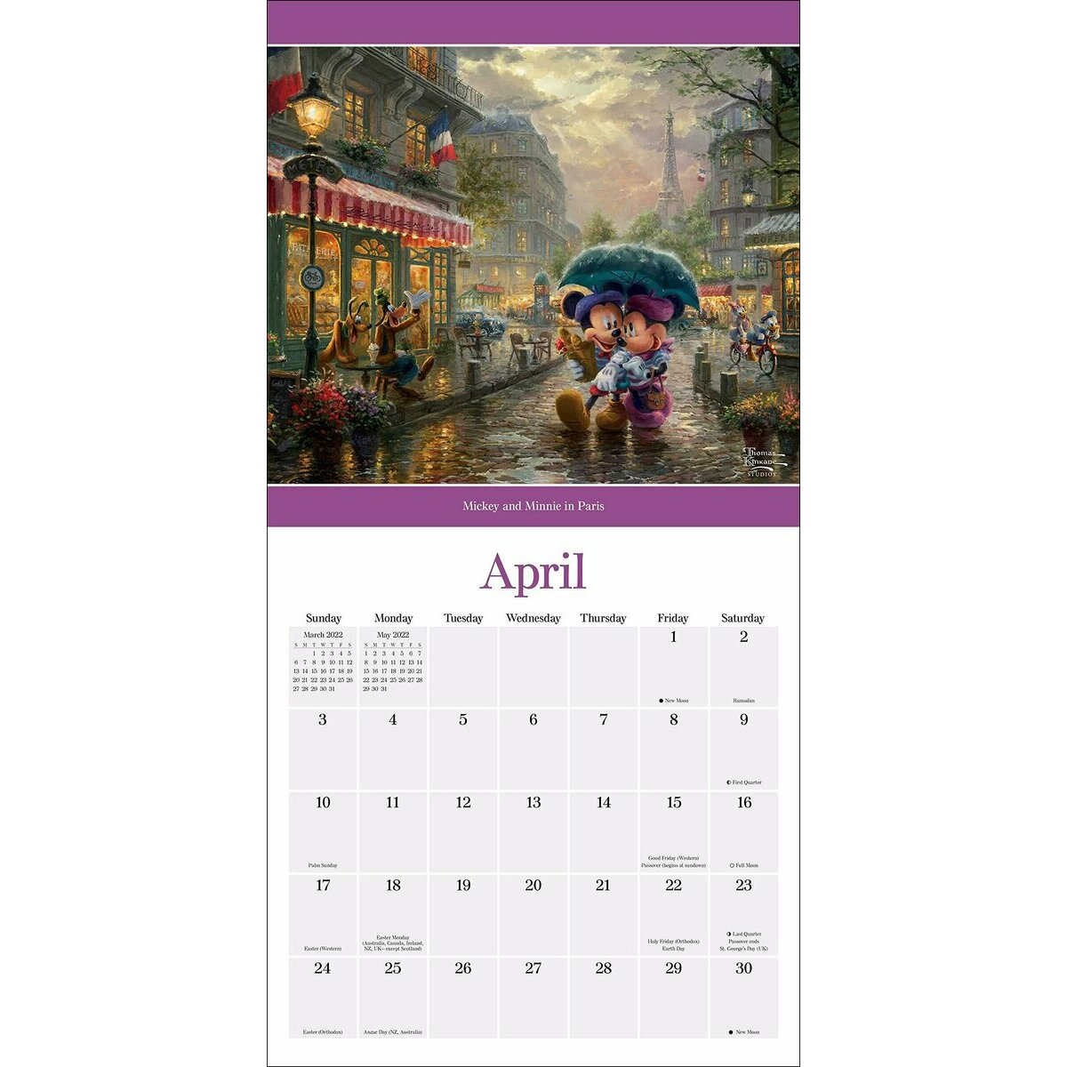 Calendrier Familial Disney 2023 Calendrier 2022 Thomas Kinkade Disney De Luxe