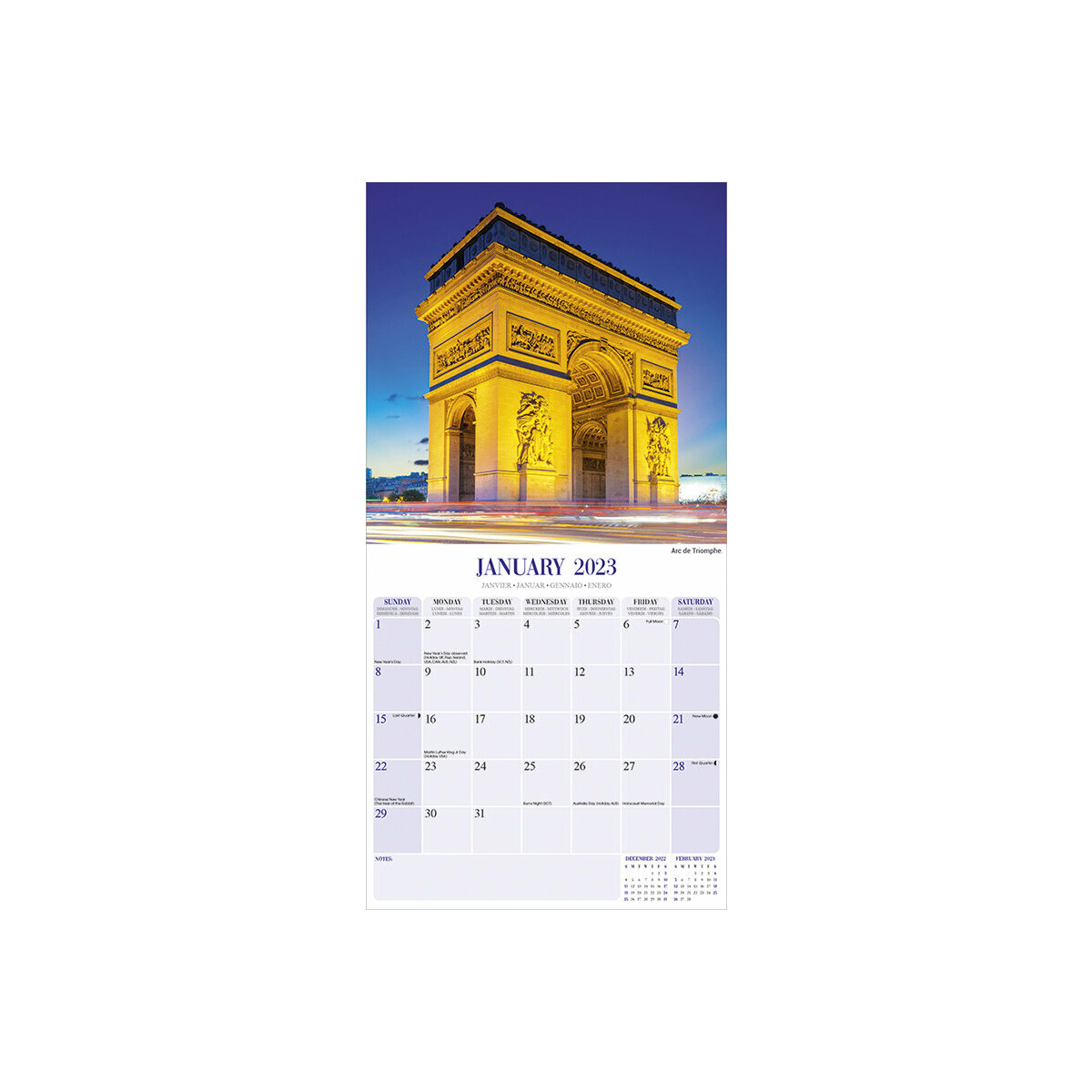 Calendrier 2023 Paris