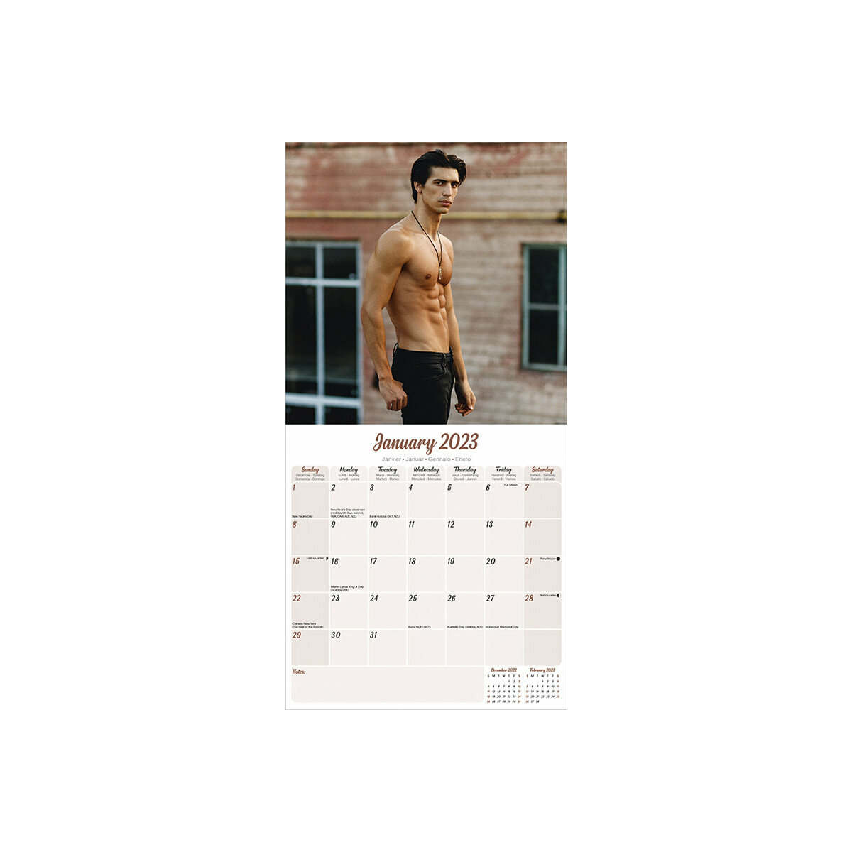 Calendrier 2023 Sexy homme