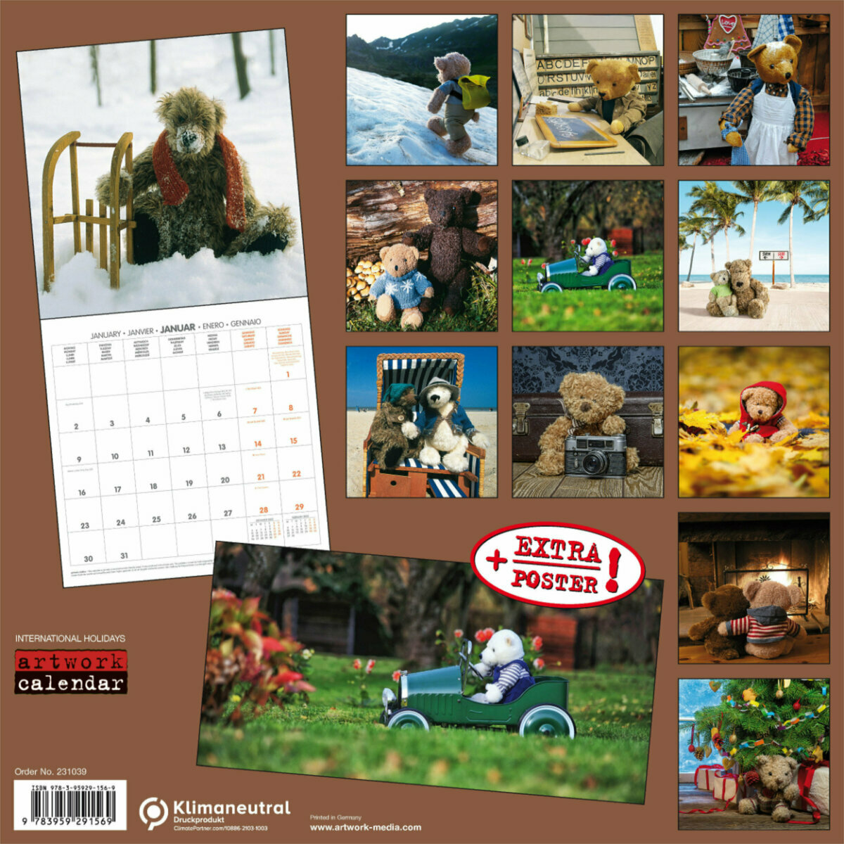 Calendrier De L Avent La Durée 2023 Calendrier 2023 Ourson Avec Poster Offert