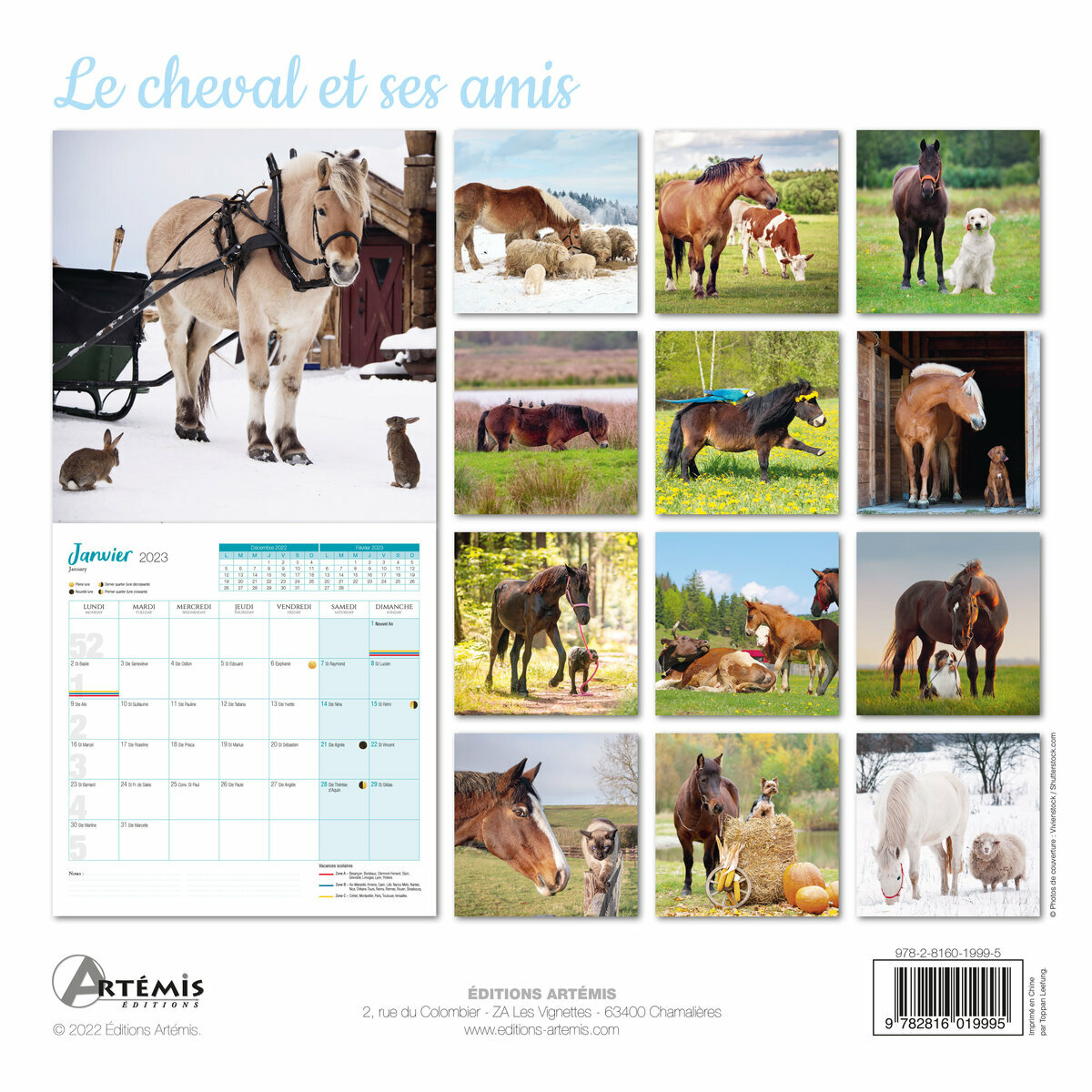 Calendrier 2023 Le cheval et ses amis