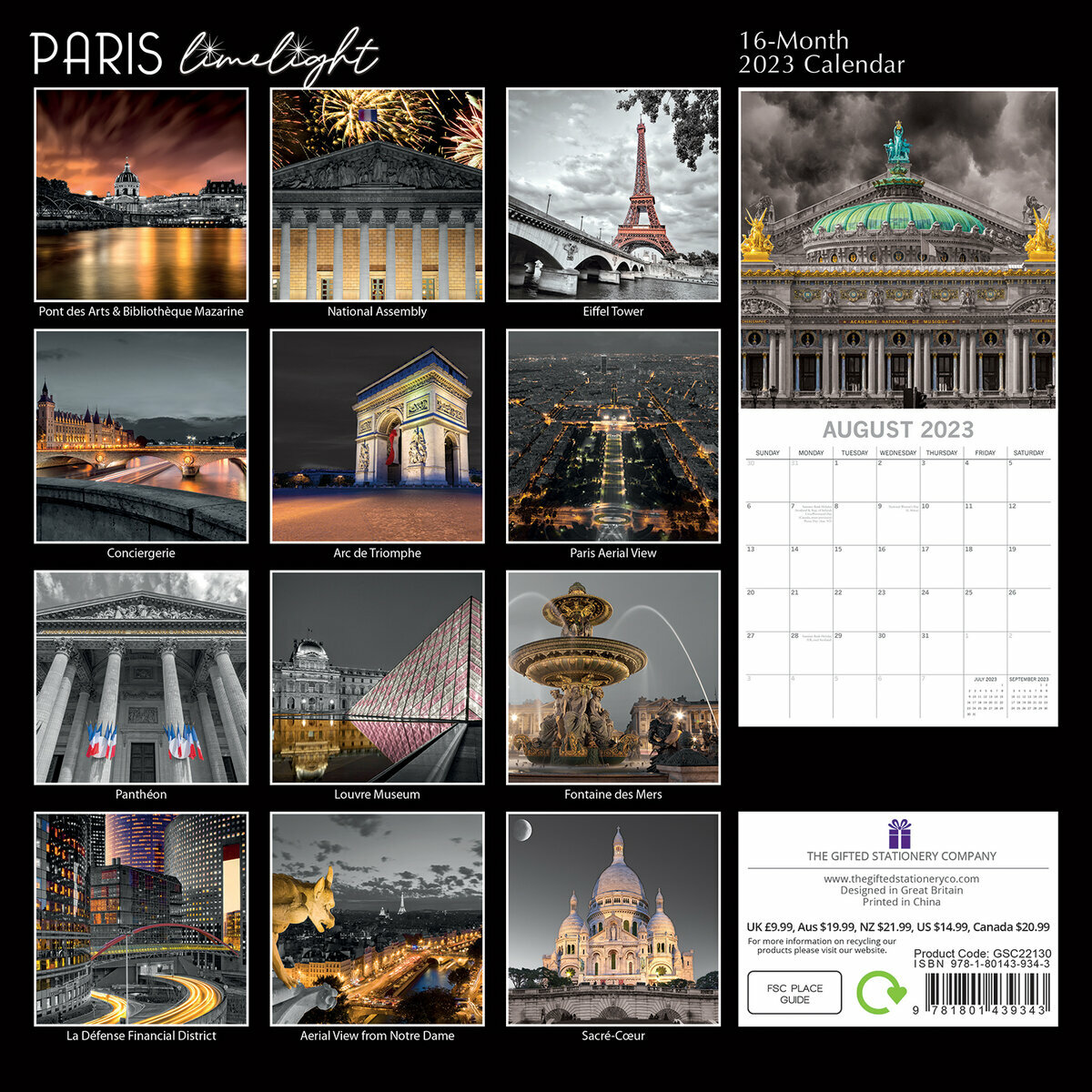 Calendrier 2023 Paris by night