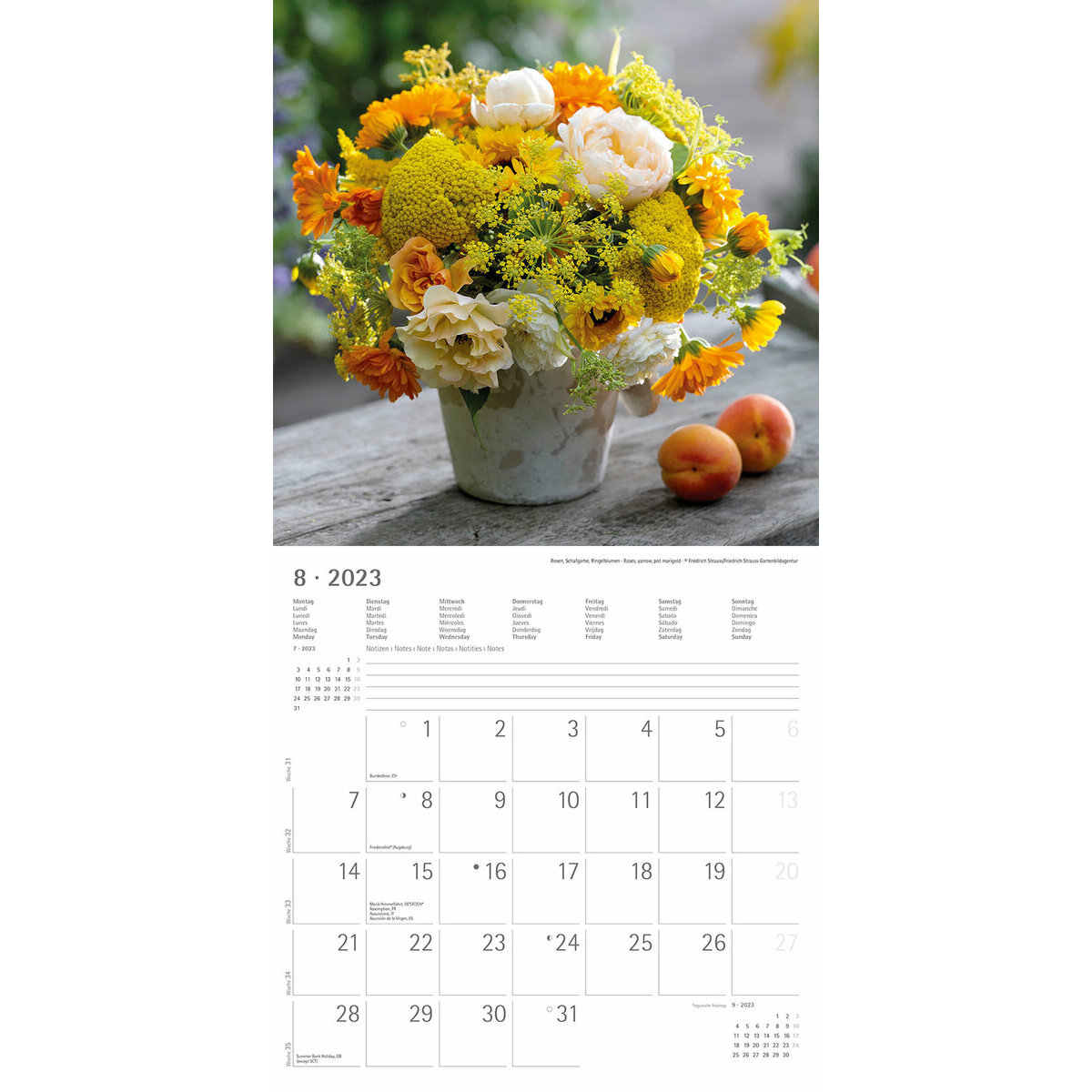 Calendrier 2023 Bouquet de fleurs