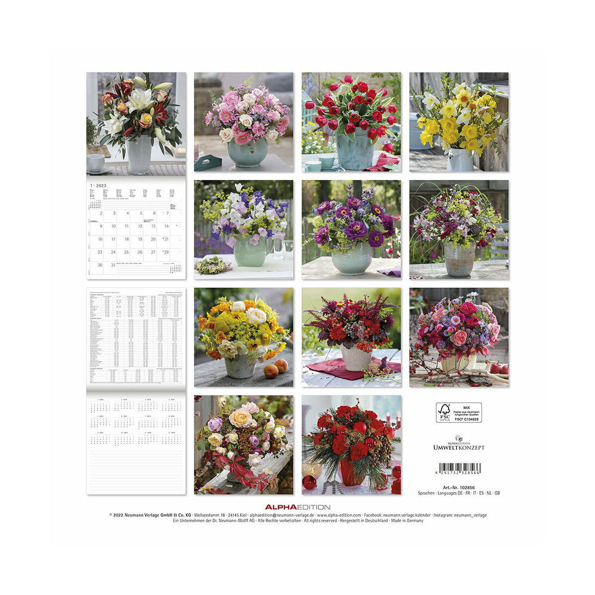 Calendrier 2023 Bouquet de fleurs