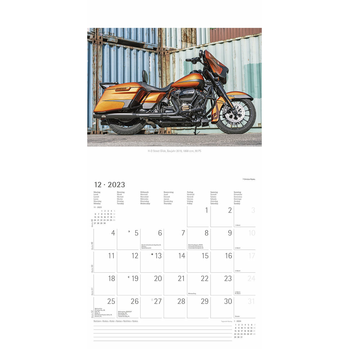 Calendrier 2023 Harley Davidson