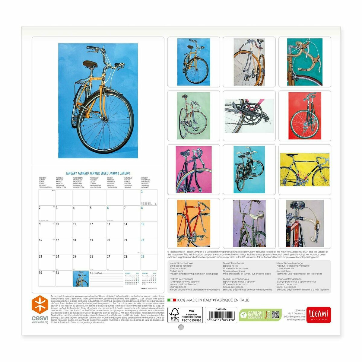 Calendrier 2023 Affiche retro cyclisme
