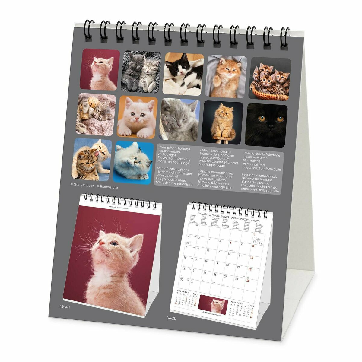 CALENDRIER CHEVALET CHATON 2023