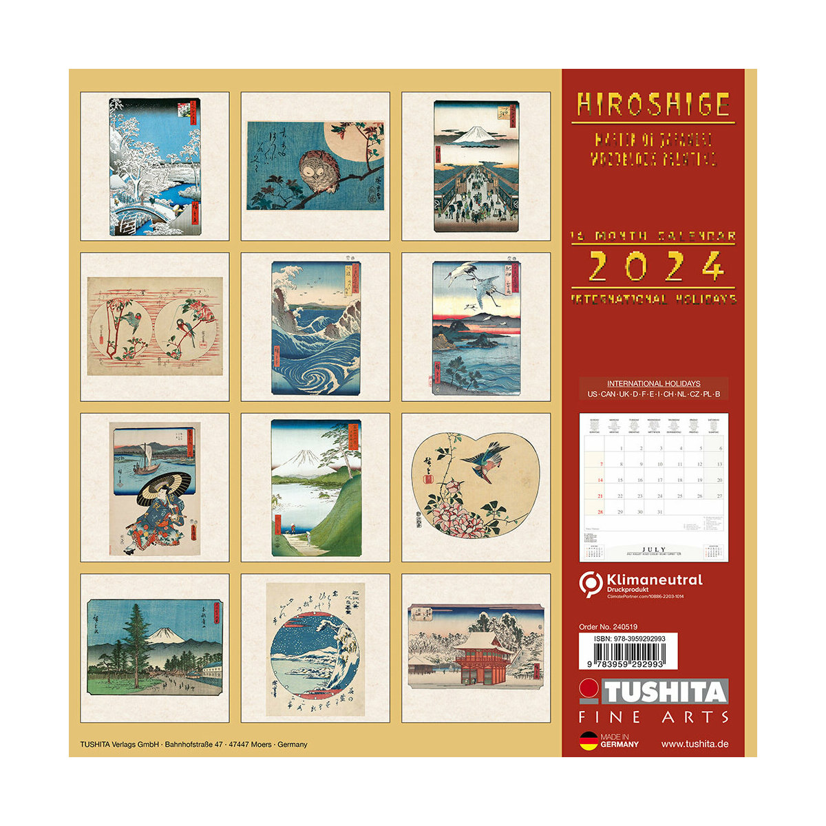 Calendrier 2024 Hiroshige Art Japonais