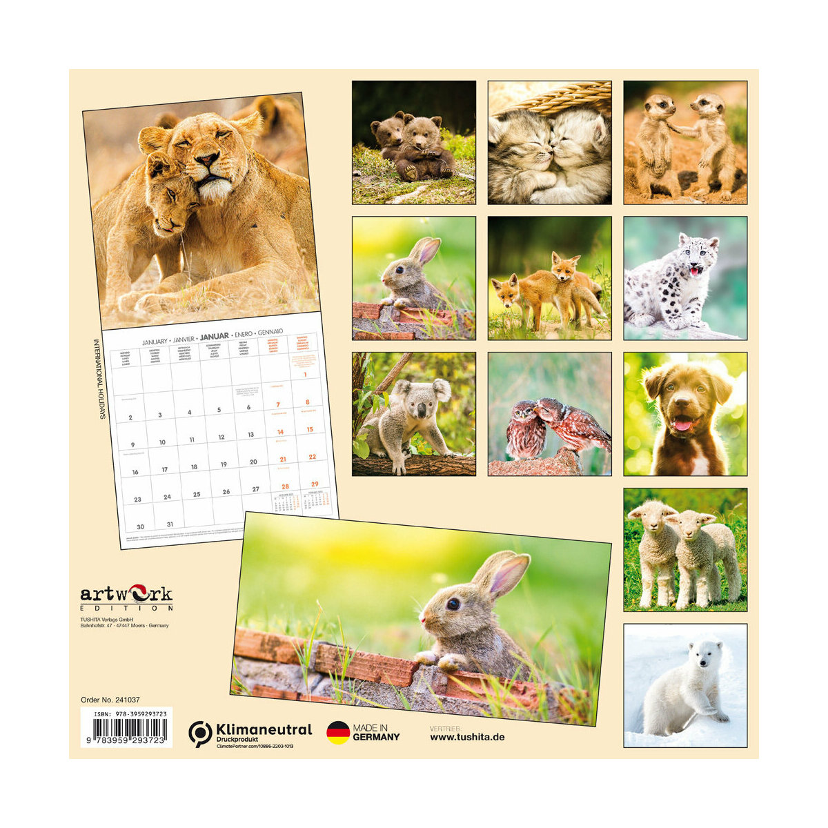 Calendrier 2025 Bébés Animaux AVEC POSTER OFFERT