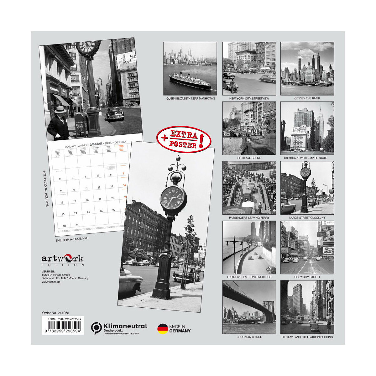 Calendrier 2024 New York rétro AVEC POSTER OFFER