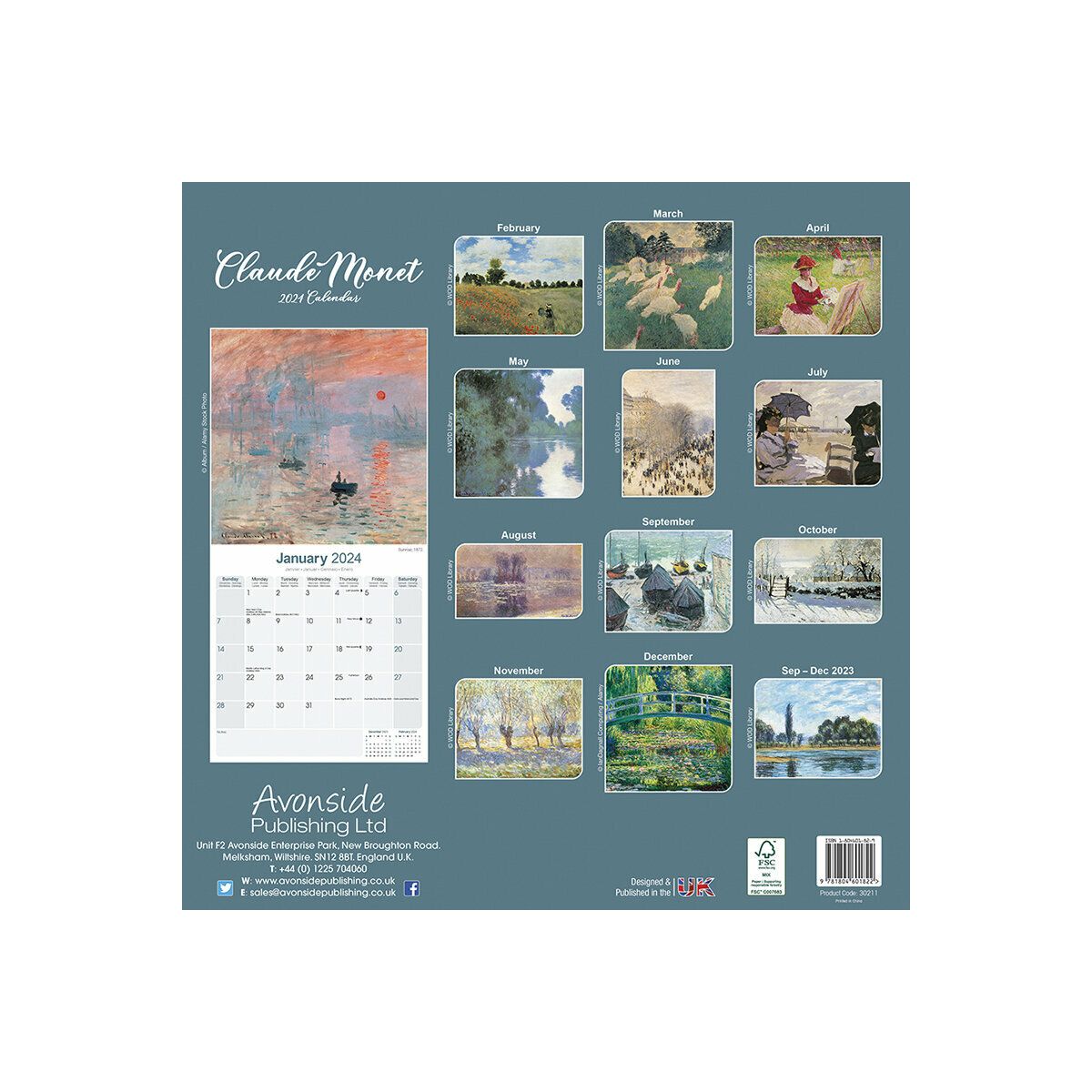 Calendrier 2024 Claude Monet   Calendrier Monet 2024 