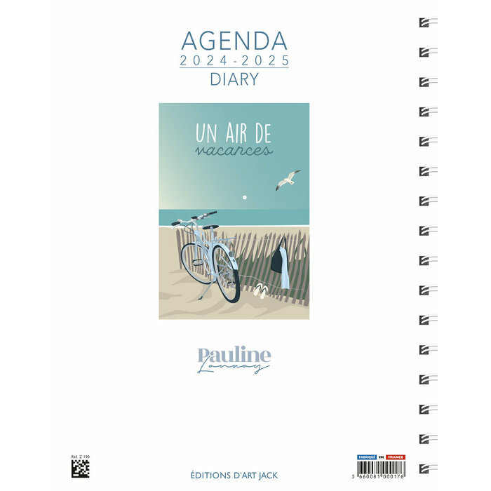 Agenda spirale 2025 affiche dessin vacances