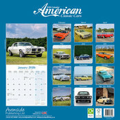 Calendrier 2026 mural Voiture Amricaine Bleue