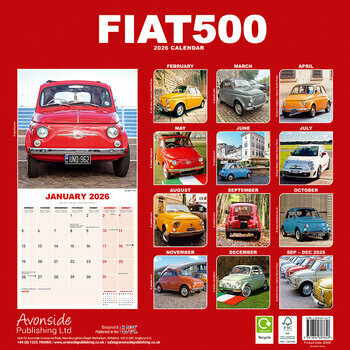 Calendrier 2026 Fiat 500 Vintage