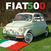 Calendrier 2026 mural Fiat 500 origine jaune