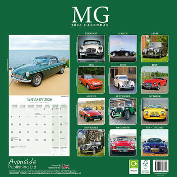 Calendrier 2025 Voiture MG