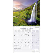 Calendrier 2026 Islande Cascade