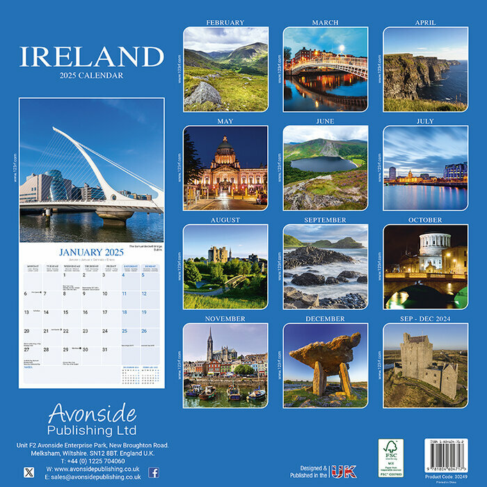 Calendrier Mural 2025 Irlandais