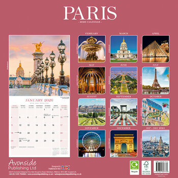 Calendrier 2026 Paris  Capitale France