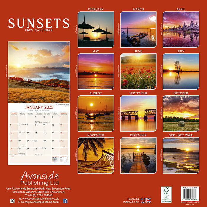 Calendrier 2025 Coucher de Soleil Paysages zen