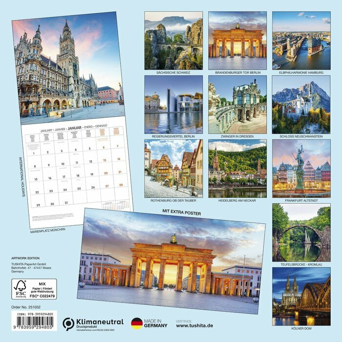 Calendrier Mural 2025 Allemagne Berlin