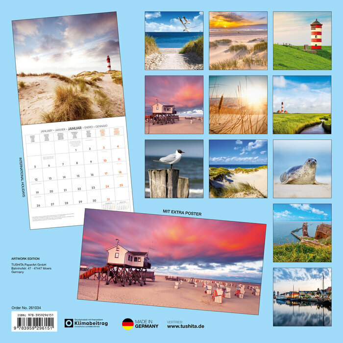 Calendrier Papier 2026 Mer du Nord 