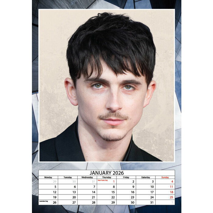 Calendrier papier 2026 Timothée Chalamet